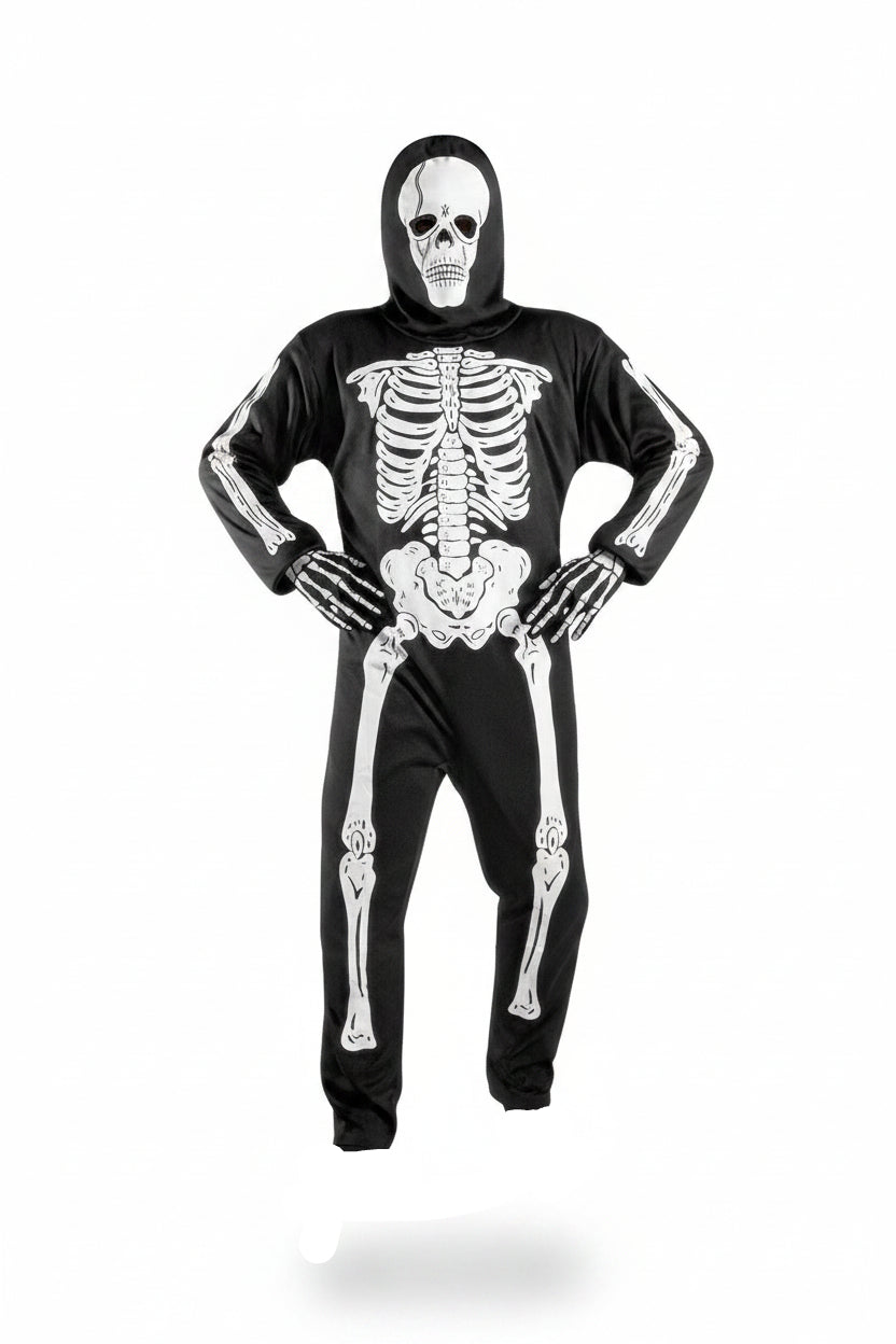 Unisex skelettdräkt för Halloween med mask-Halloween-Fjallbarn