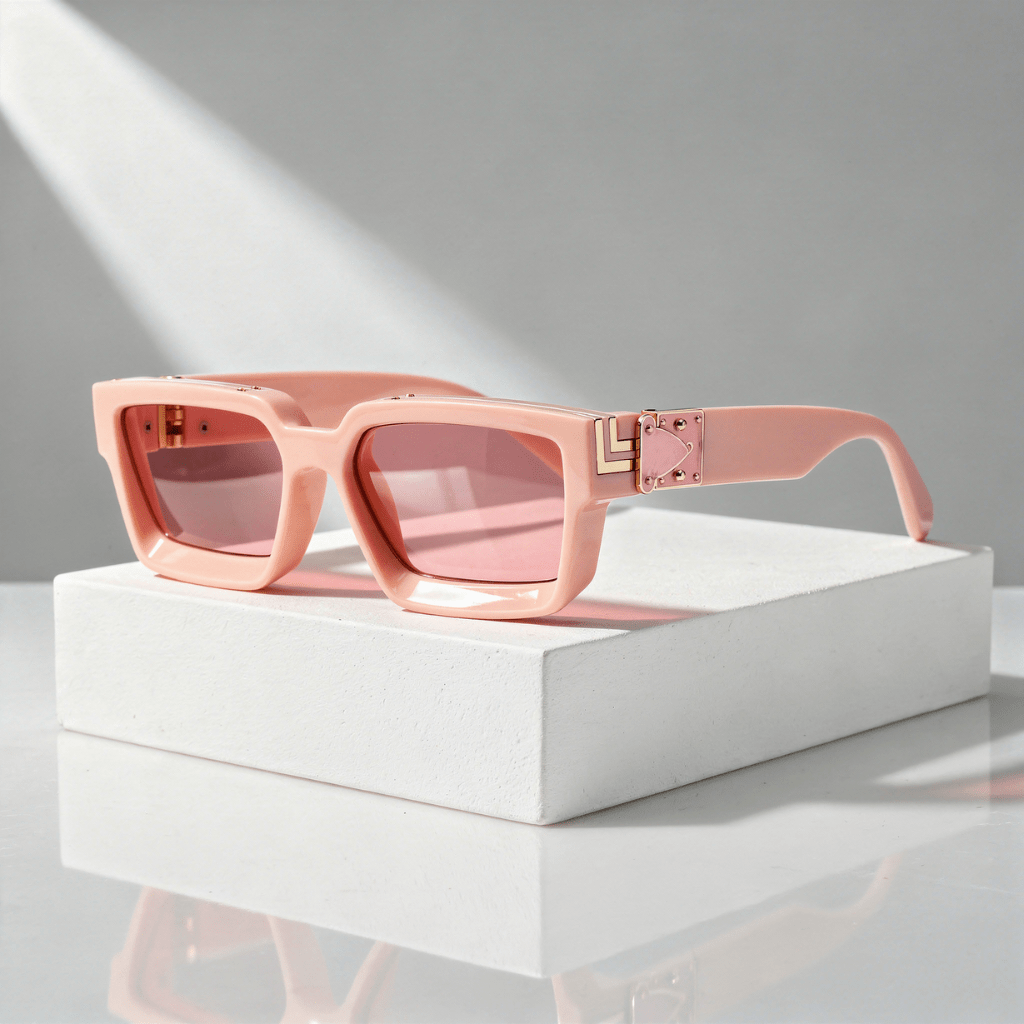 Unisex solglasögon med rektangulär båge och metalldetaljer-Sunglasses-Fjallbarn