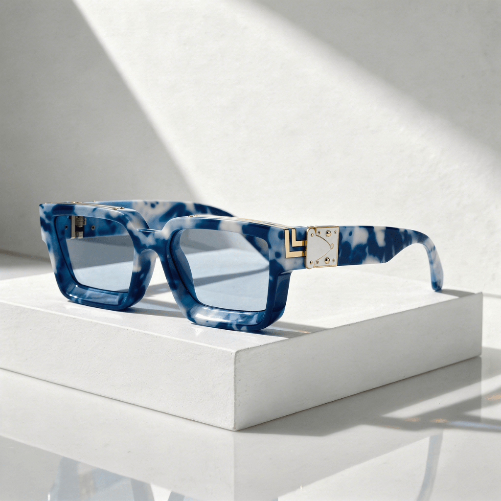 Unisex solglasögon med rektangulär båge och metalldetaljer-Sunglasses-Fjallbarn