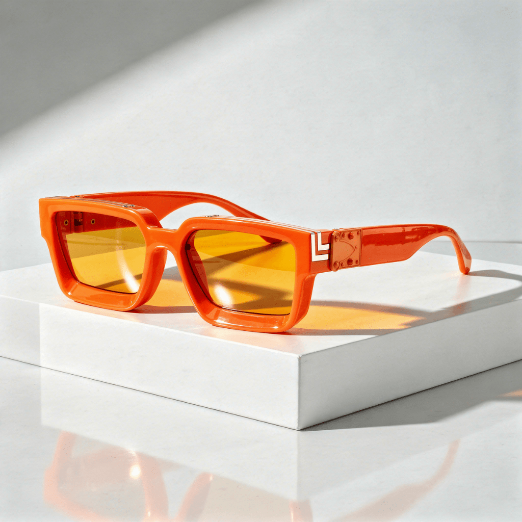 Unisex solglasögon med rektangulär båge och metalldetaljer-Sunglasses-Fjallbarn