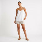 V-ringad linnetopp i linne för dam-Tops for women-Fjallbarn