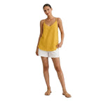 V-ringad linnetopp i linne för dam-Tops for women-Fjallbarn