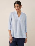 V-ringad linnetunika för dam-Shirts for women-Fjallbarn
