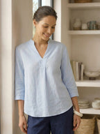 V-ringad linnetunika för dam-Shirts for women-Fjallbarn