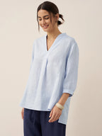 V-ringad linnetunika för dam-Shirts for women-Fjallbarn
