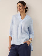 V-ringad linnetunika för dam-Shirts for women-Fjallbarn