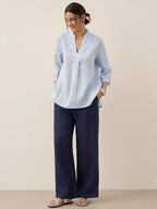 V-ringad linnetunika för dam-Shirts for women-Fjallbarn