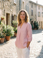 V-ringad linnetunika för dam-Shirts for women-Fjallbarn
