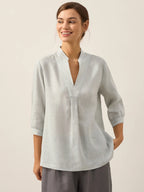 V-ringad linnetunika för dam-Shirts for women-Fjallbarn