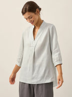 V-ringad linnetunika för dam-Shirts for women-Fjallbarn