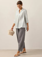V-ringad linnetunika för dam-Shirts for women-Fjallbarn