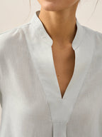 V-ringad linnetunika för dam-Shirts for women-Fjallbarn