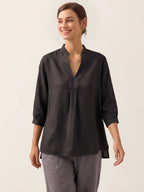 V-ringad linnetunika för dam-Shirts for women-Fjallbarn