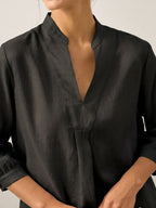 V-ringad linnetunika för dam-Shirts for women-Fjallbarn