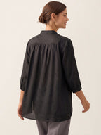 V-ringad linnetunika för dam-Shirts for women-Fjallbarn