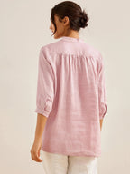 V-ringad linnetunika för dam-Shirts for women-Fjallbarn