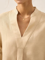 V-ringad linnetunika för dam-Shirts for women-Fjallbarn