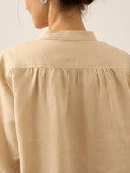V-ringad linnetunika för dam-Shirts for women-Fjallbarn
