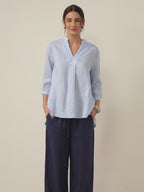 V-ringad linnetunika för dam-Shirts for women-Fjallbarn