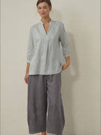 V-ringad linnetunika för dam-Shirts for women-Fjallbarn