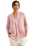 V-ringad linnetunika för dam-Shirts for women-Fjallbarn