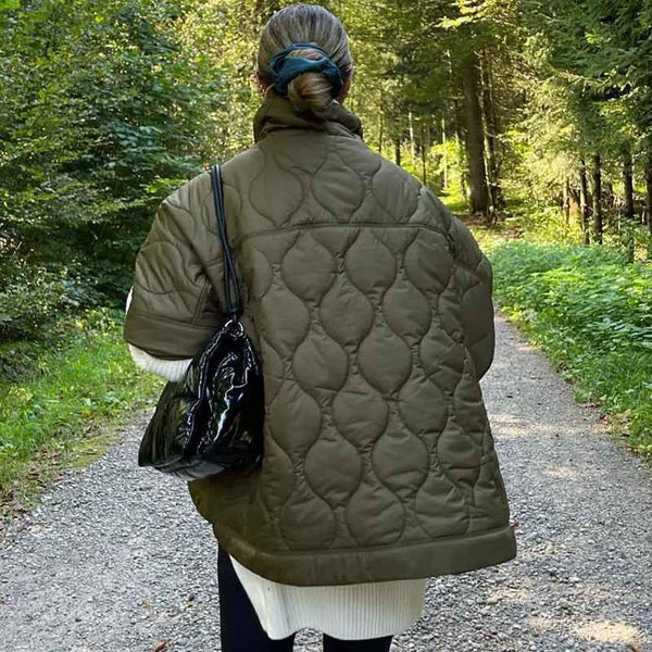 Vadderad cape-jacka för dam med ståkrage-Jacket for women-Fjallbarn