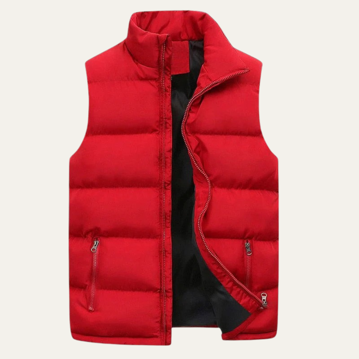 Vadderad puffer-väst för män med dragkedjefickor-Vests for men-Fjallbarn