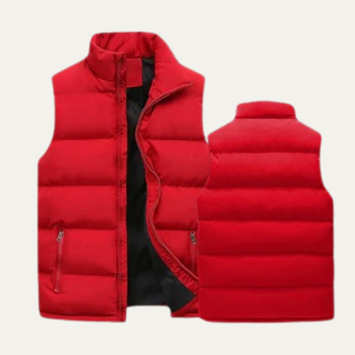 Vadderad puffer-väst för män med dragkedjefickor-Vests for men-Fjallbarn