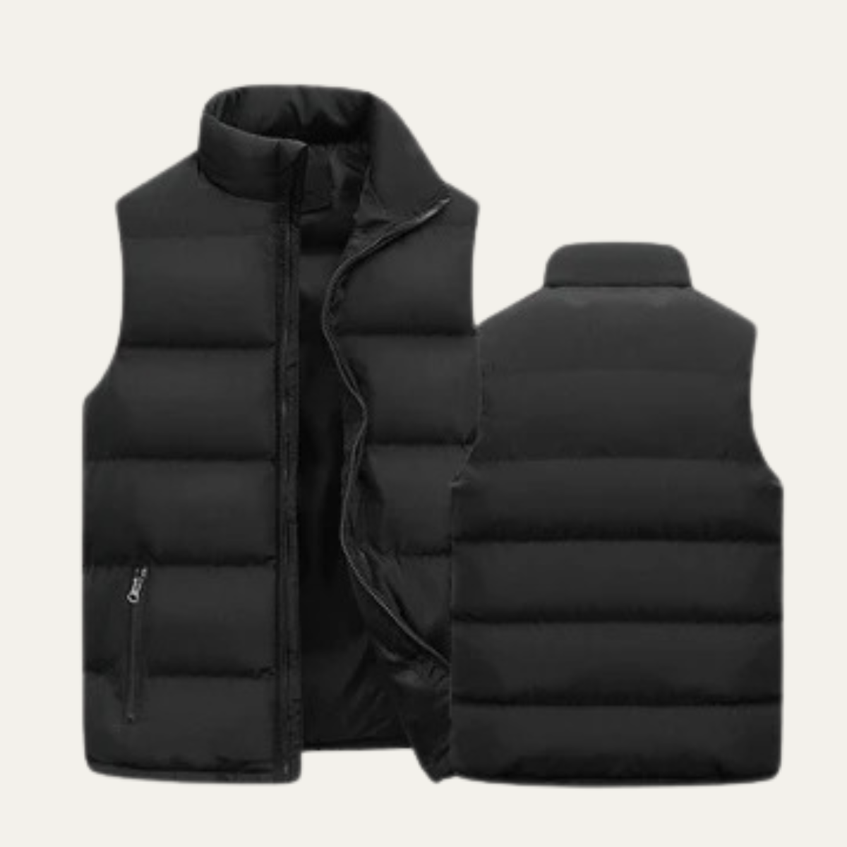 Vadderad puffer-väst för män med dragkedjefickor-Vests for men-Fjallbarn