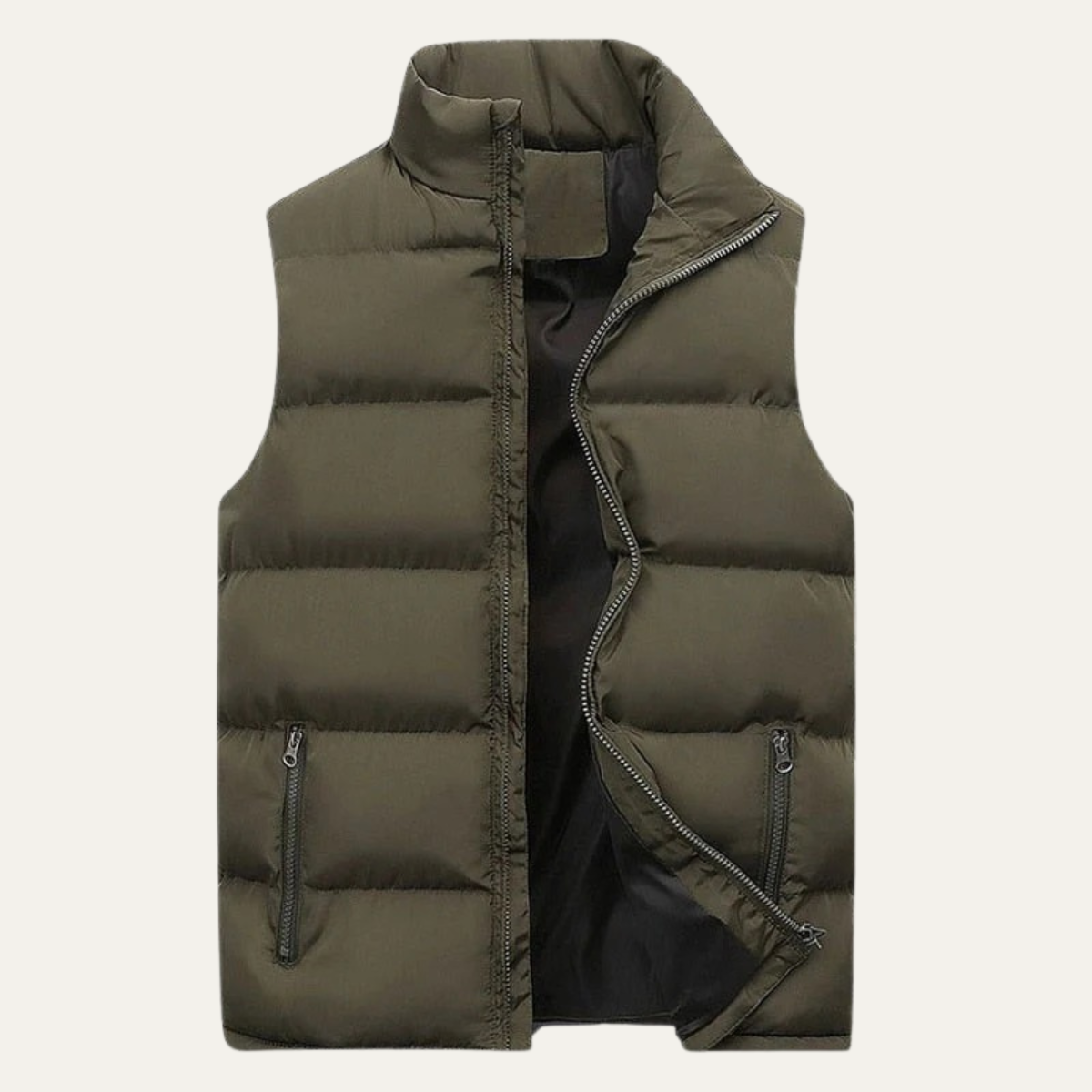 Vadderad puffer-väst för män med dragkedjefickor-Vests for men-Fjallbarn
