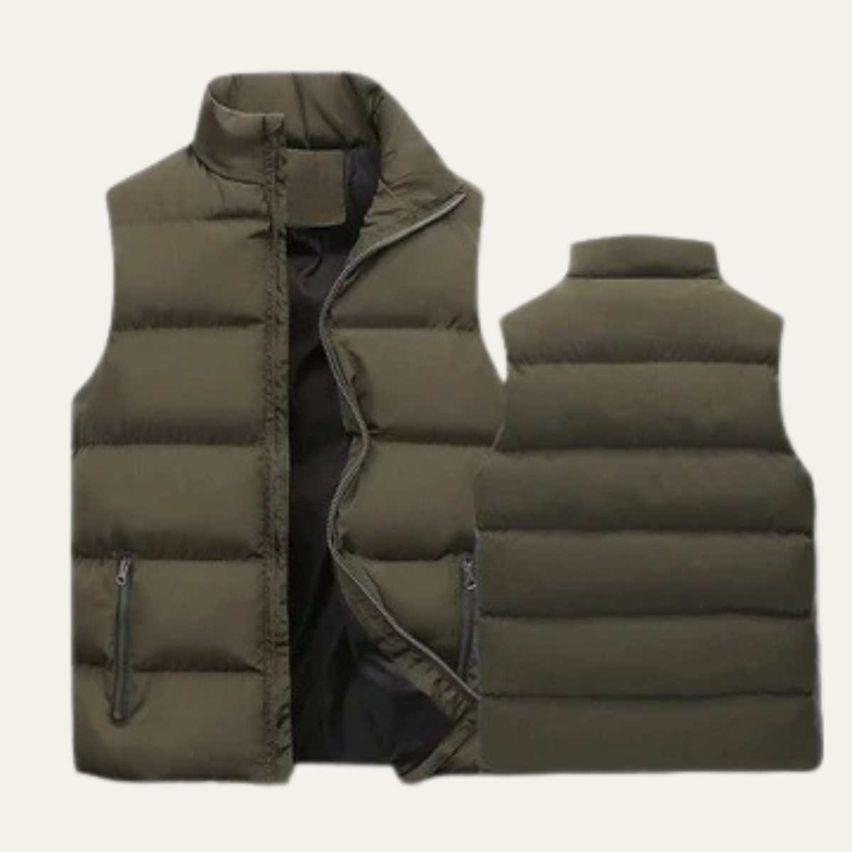 Vadderad puffer-väst för män med dragkedjefickor-Vests for men-Fjallbarn