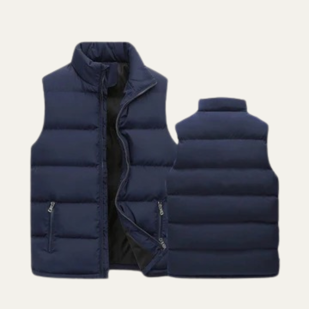 Vadderad puffer-väst för män med dragkedjefickor-Vests for men-Fjallbarn