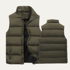 Vadderad puffer-väst för män med ståkrage-Vests for men-Fjallbarn