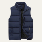 Vadderad puffer-väst för män med ståkrage-Vests for men-Fjallbarn