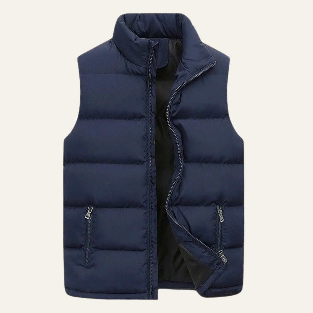 Vadderad puffer-väst för män med ståkrage-Vests for men-Fjallbarn