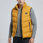Vadderad väst för herrar med ståkrage och dragkedja-Vests for men-Fjallbarn