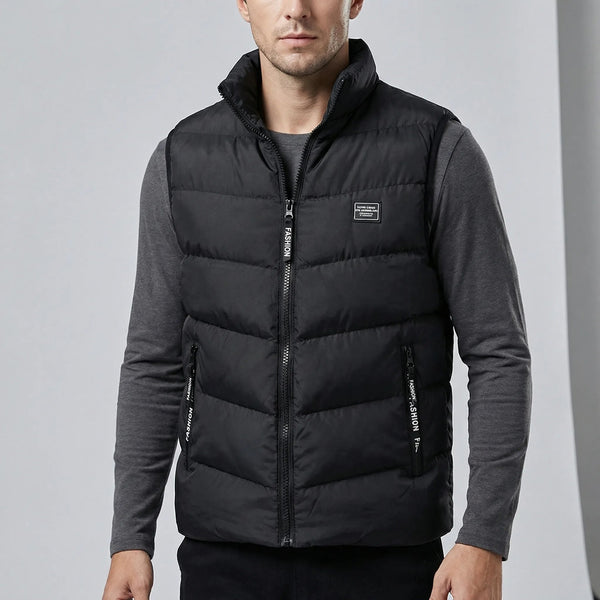 Vadderad väst för herrar med ståkrage och dragkedja-Vests for men-Fjallbarn