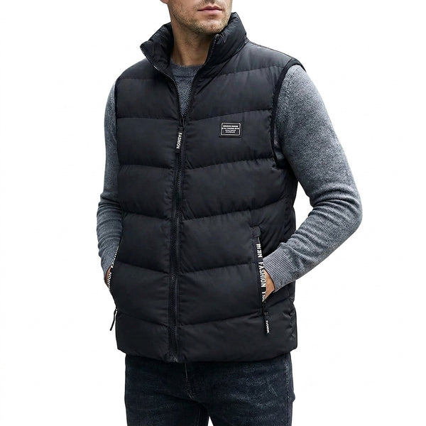 Vadderad väst för herrar med ståkrage och dragkedja-Vests for men-Fjallbarn