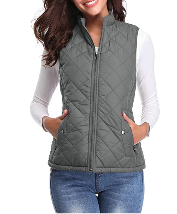 Vadderad väst med dragkedja för dam-Vest for women-Fjallbarn