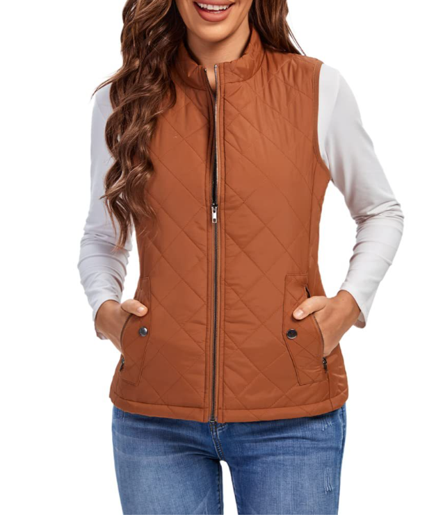 Vadderad väst med dragkedja för dam-Vest for women-Fjallbarn