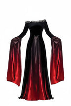 Vampire Queen Ombré-klänning med trumpetärm för dam-Halloween-Fjallbarn