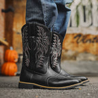 Västerländska cowboyboots för män med broderat skaft-Footwear for men-Fjallbarn