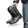 Västerländska cowboyboots för män med broderat skaft-Footwear for men-Fjallbarn