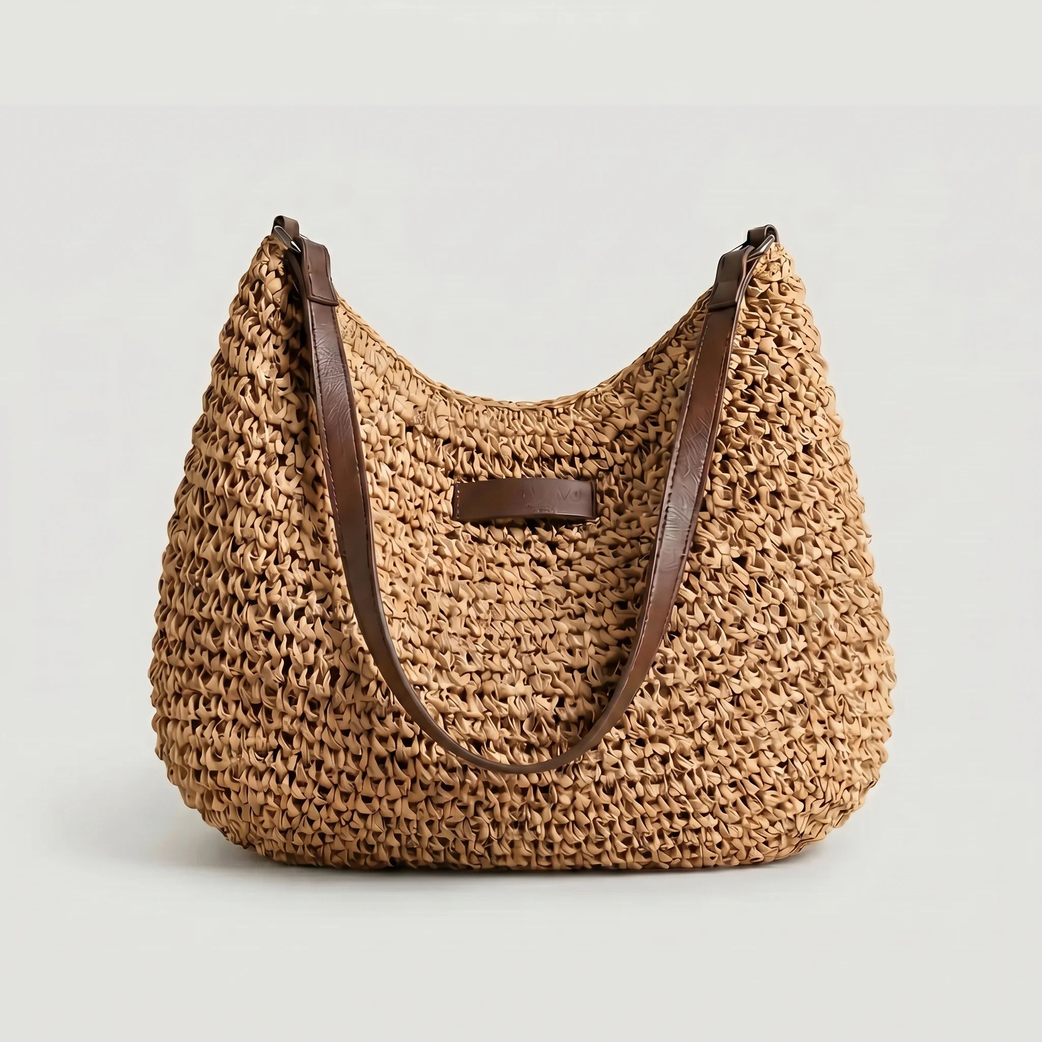Vävd axelremsväska i halm för dam-Accessories for Women-Fjallbarn