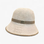Vävd stråhatt för dam med logoband-Accessories for Women-Fjallbarn