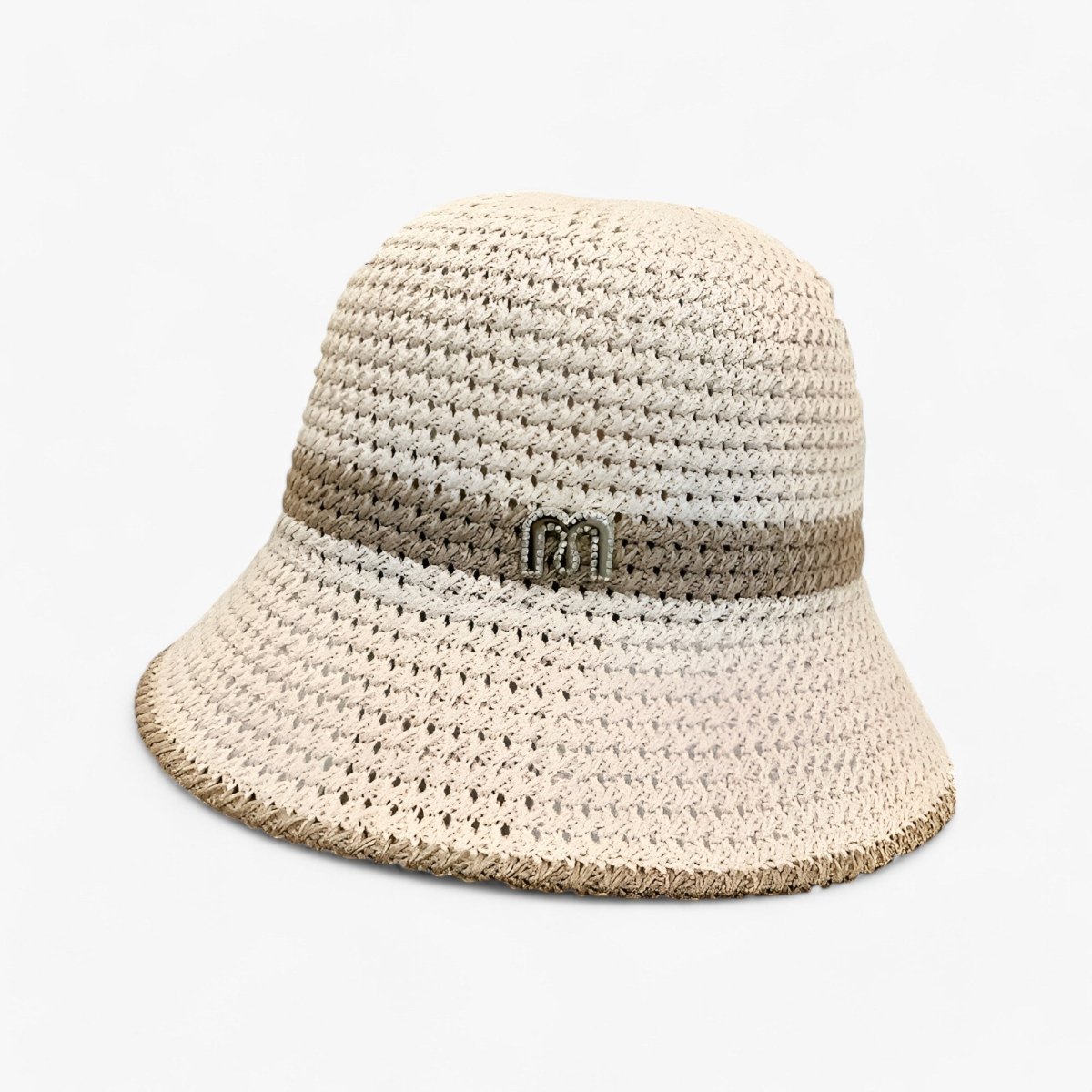 Vävd stråhatt för dam med logoband-Accessories for Women-Fjallbarn
