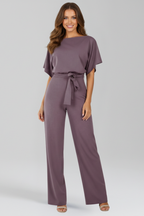 Vid jumpsuit för dam med knytskärp-Jumpsuits for women-Fjallbarn
