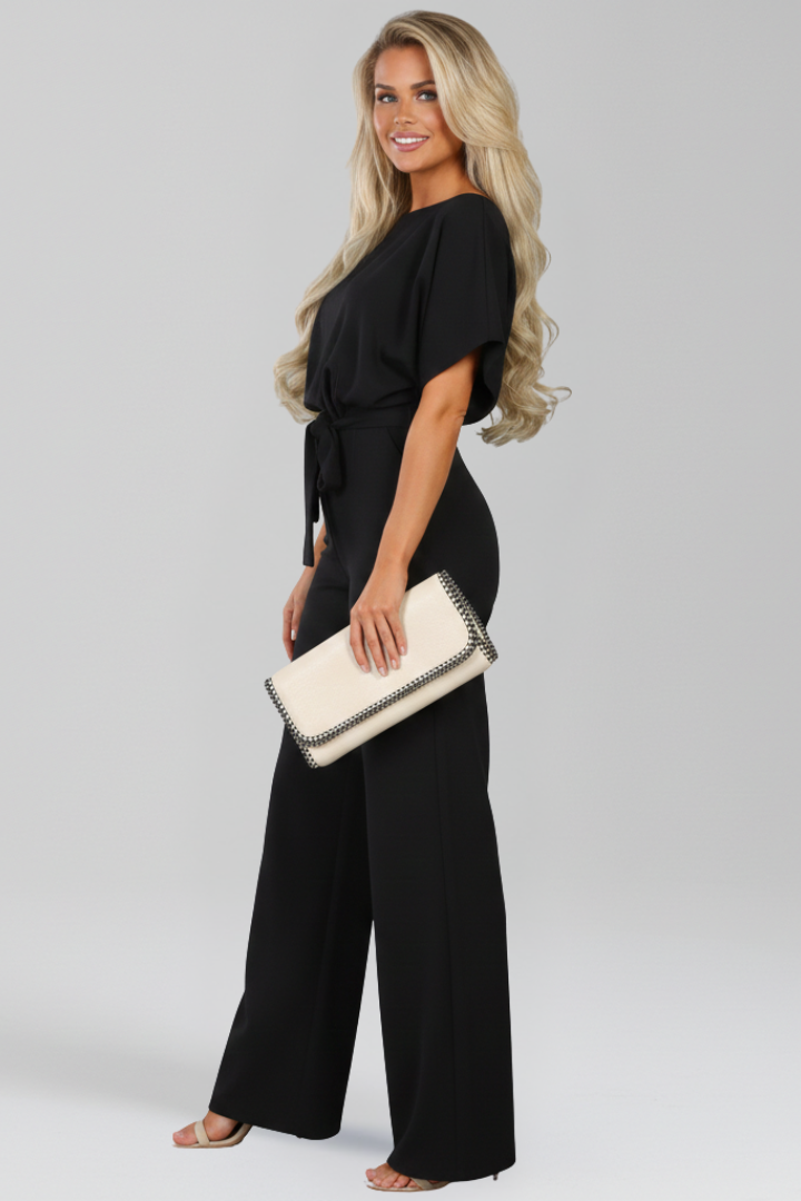 Vid jumpsuit för dam med knytskärp-Jumpsuits for women-Fjallbarn