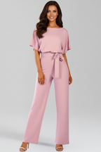 Vid jumpsuit för dam med knytskärp-Jumpsuits for women-Fjallbarn