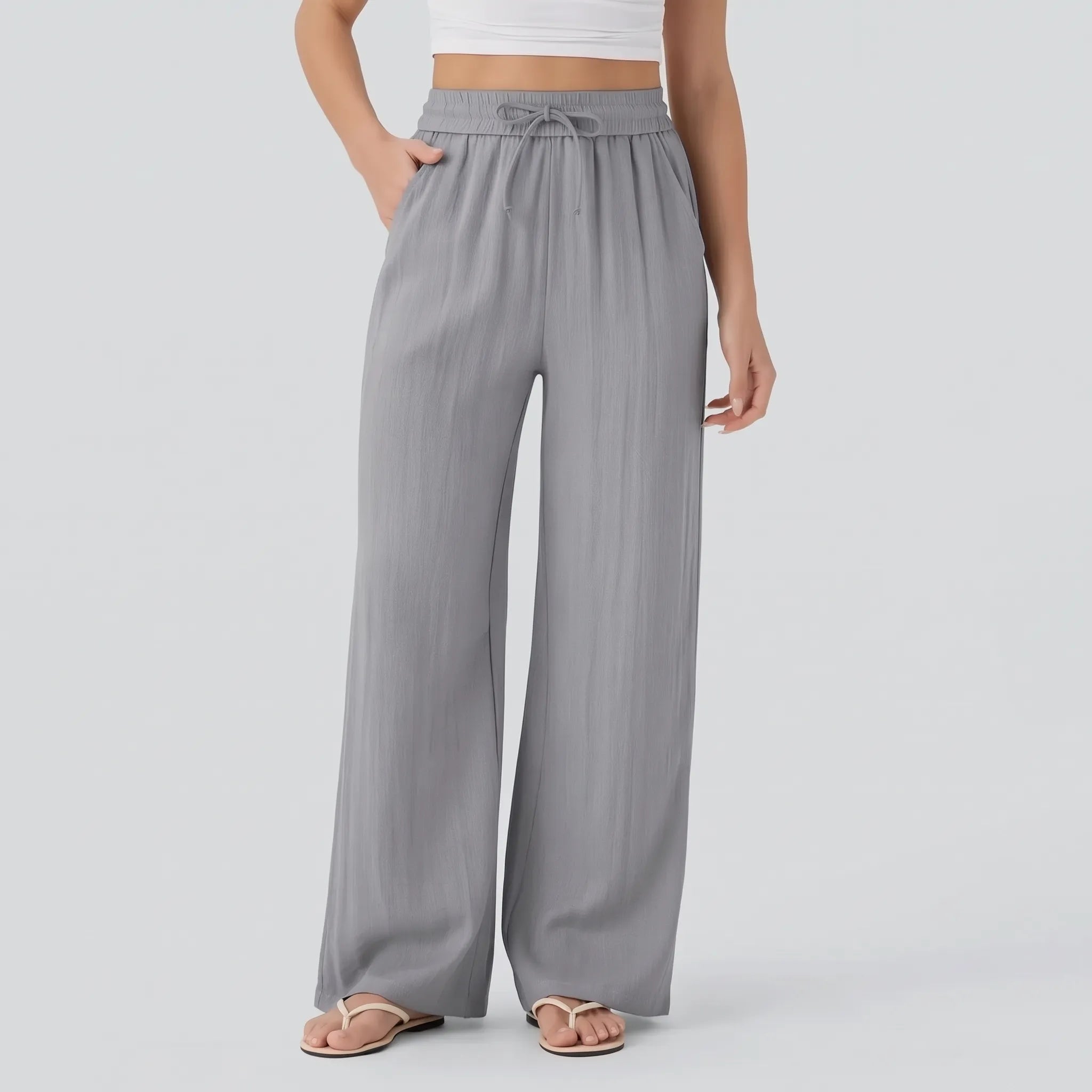 Vida byxor med dragsko för dam-Pants for woman-Fjallbarn